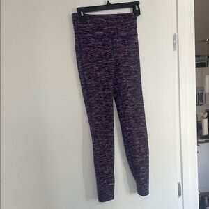 Multicolor (red white and blue/purple) Space-Dye High-Waist Leggings